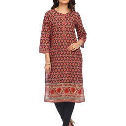 Rangriti Ethnic Motifs Printed Cotton Straight Kurta-image-32