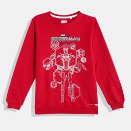 Allen Solly Junior Boys Red Spiderman Printed Pure Cotton Sweatshirt-image-74