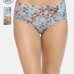 Red Rose Women Pack Of 3 Assorted Basic Briefs Batik Prt-M-image-21