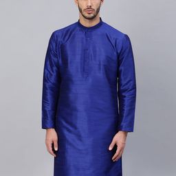 SOJANYA Men Blue Solid Straight Kurta-picture-36