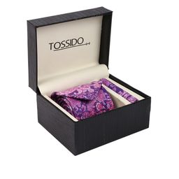 Tossido Men Purple Printed Accessory Gift Set-image-97