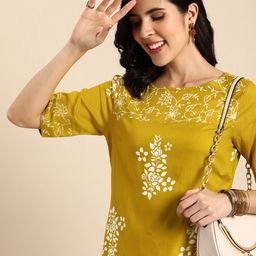 Anouk Floral Printed Round-Neck Regular Kurta-picture-30