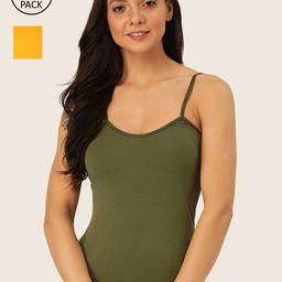 Lady Lyka Women Pack Of 2 Solid Non-Padded Camisoles-image-56
