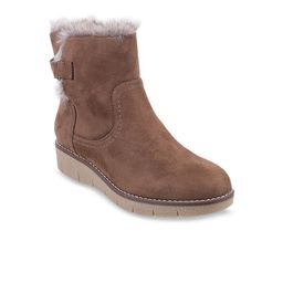 Metro Women Khaki Solid Heeled Boots-24