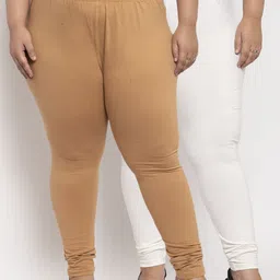 TAG 7 PLUS Women Pack Of 2 Solid Plus Size Ankle-Length Leggings-image-90