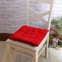 KLOTTHE Red Set Of 2 Solid Chair Pads-51