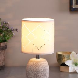 TAYHAA Beige Textured Bedside Standard Lamp-12