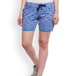 VIMAL JONNEY Women Blue Self Design Slim Fit Regular Shorts-picture-7