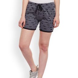 VIMAL JONNEY Women Grey Self Design Slim Fit Regular Shorts-20