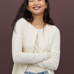 H&M Women White Fine-knit cardigan-image-10