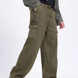 glitchez Men Street Utility Faded Cargo-Style Baggy Jeans-image-59