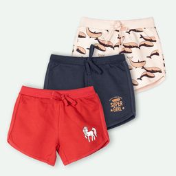 ariel Girls Pack Of 3 Printed Cotton Shorts-image-36