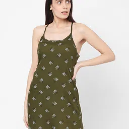 Smarty Pants Women Olive Printed SleepShirt-image-23