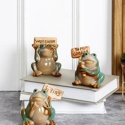 TAYHAA Set Of 2 Brown & Green Welcoming Artifacts Showpieces-6