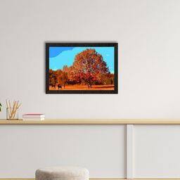 eCraftIndia Blue & Brown Autumn Season View Satin Matt Texture UV Art Painting-image-22