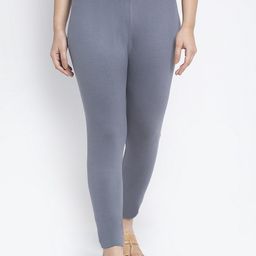 GRACIT Women Grey Solid Ankle-Length Leggings-image-57