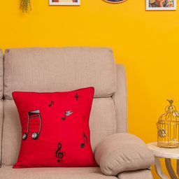 BandBox Red Set of Single Quirky Square Cushion Cover-26