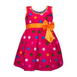 Wish Karo Girls Pink Printed Fit and Flare Dress-image-15