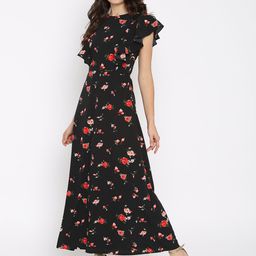 RARE Women Black Printed Maxi Dress-image-96