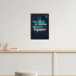 eCraftIndia Blue & White Motivational Quote Satin Matte Texture UV Wall Painting-image-78