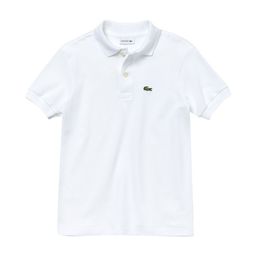 Lacoste Boys White Solid Polo Collar T-shirt-image-102