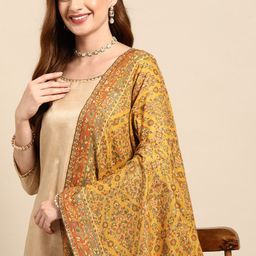 Sangria Women Ethnic Motifs Woven Design Woollen Shawl-image-80