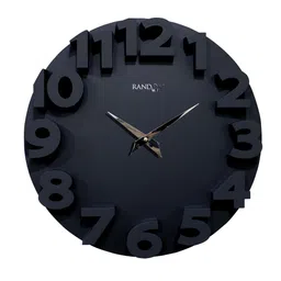 RANDOM Black Contemporary 35 cm Analogue Wall Clock-image-91