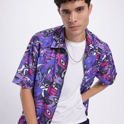glitchez Eye For Detail Conversational Print Relaxed Shirt-image-29