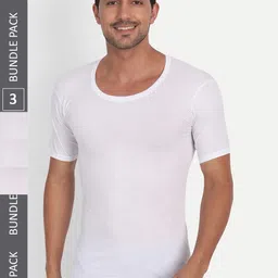 T.T. Pack Of 3 Desire Cotton Round Neck Basic Vests-image-68