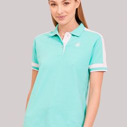 Beverly Hills Polo Club Women Green Solid Polo Collar T-shirt-image-42