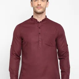 Hangup Men Maroon Kurta-image-9