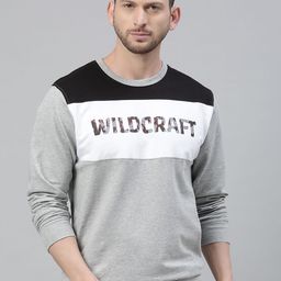 Wildcraft Men White & Grey Melange Printed Sweatshirt-image-93