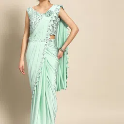 Grancy Sequinned Leheriya Ready to Wear Saree-image-23
