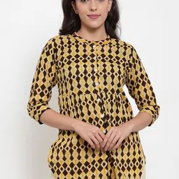 Indibelle Women's Beige & Brown Printed Tunic-picture-23
