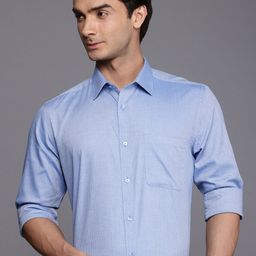 Raymond Slim Fit Self-Design Pure Cotton Formal Shirt-image-13