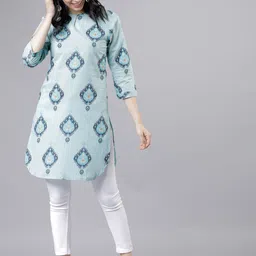 Vishudh Women Blue Printed Tunic-image-31