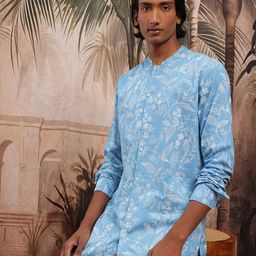 Sangria Floral Printed Pure Cotton Kurta-image-46