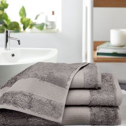 Portico New York Set of 4 Grey Solid Towel Set-28