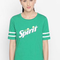 Ajile by Pantaloons Women Green Printed Round Neck Pure Cotton T-shirt-picture-47