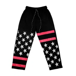 SWEET ANGEL Kids Black & White Printed Track Pants-image-80