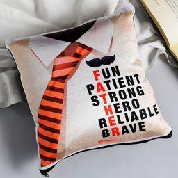 Archies White, Orange & Black Printed Square Cushion-image-126