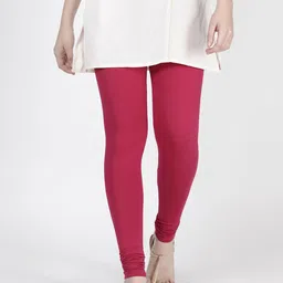 TWIN BIRDS Women Pink Solid Churidar-Length Leggings-image-98