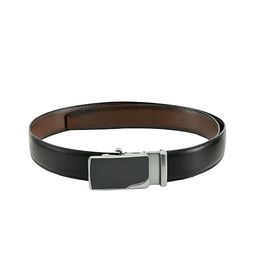 WINSOME DEAL Men Black & Brown Textured Reversible Belt-image-4