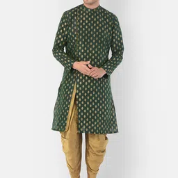 DEYANN Men Green Kurta Patiala Set-image-97