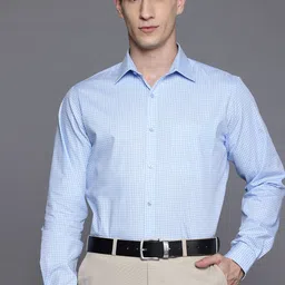 Raymond Pure Cotton Slim Fit Checked Formal Shirt-picture-15