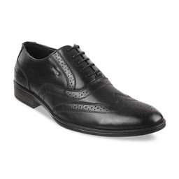 Mochi Men Black Leather Formal Brogues-image-50