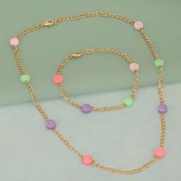 Carlton London Girls Gold-Plated Bead Jewellery Set-image-54