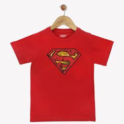 YK Justice League Boys Red Superman Printed T-shirt-image-51