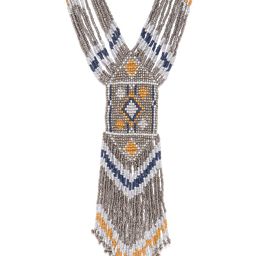 RICHEERA Women Grey & Blue Silver-Plated Beaded Tasselled Necklace-32