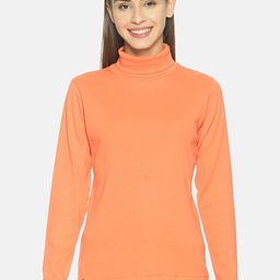 FEMEA Women Orange Solid Pure Cotton Top-image-9